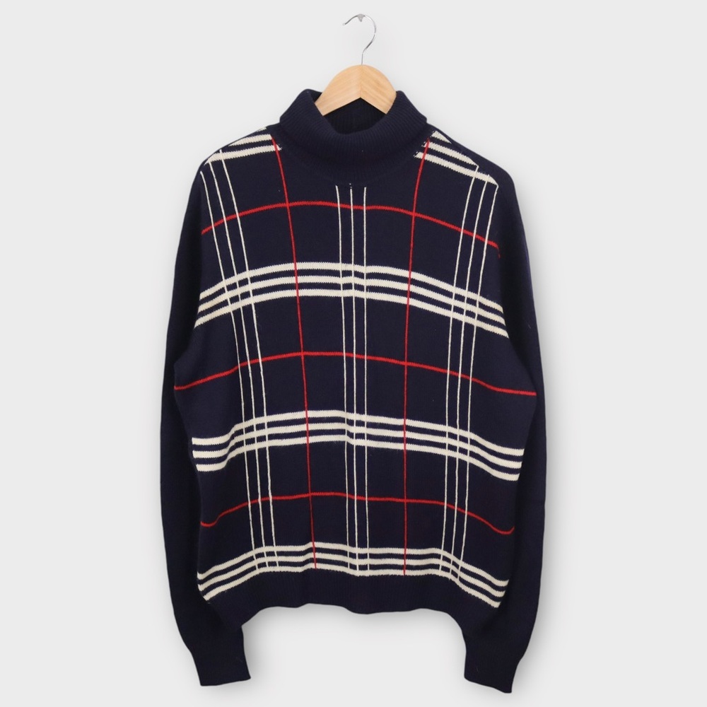 Vintage 1960’s Men’s Turtleneck Sweater Size XL‎ Damon Navy Italian Made